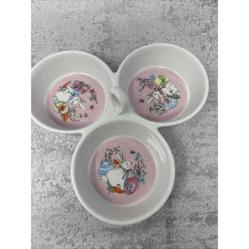 Boston International - Easter Bunny Three Sectioned Candy Dish - FFC25025